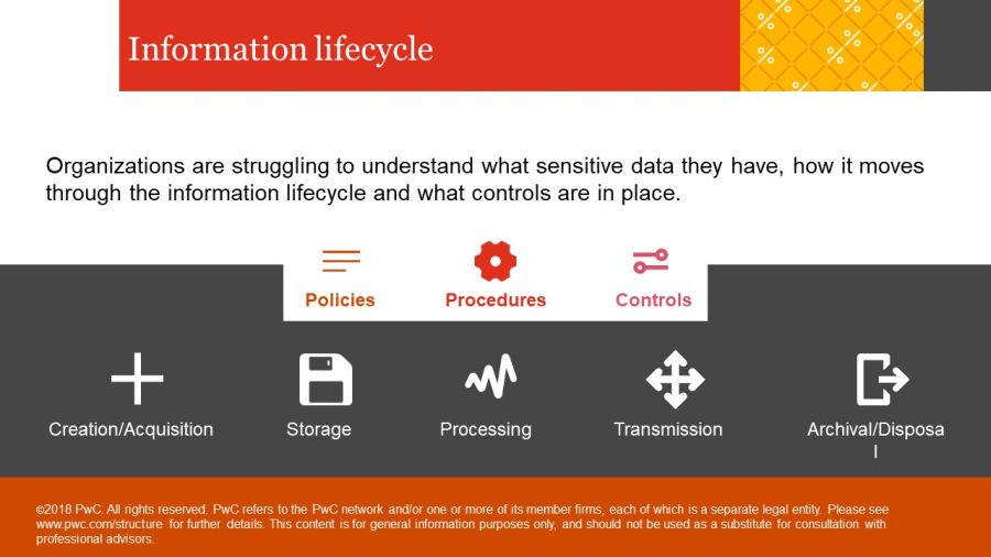 PriceWaterHouseCoopers graphic on information life cycle